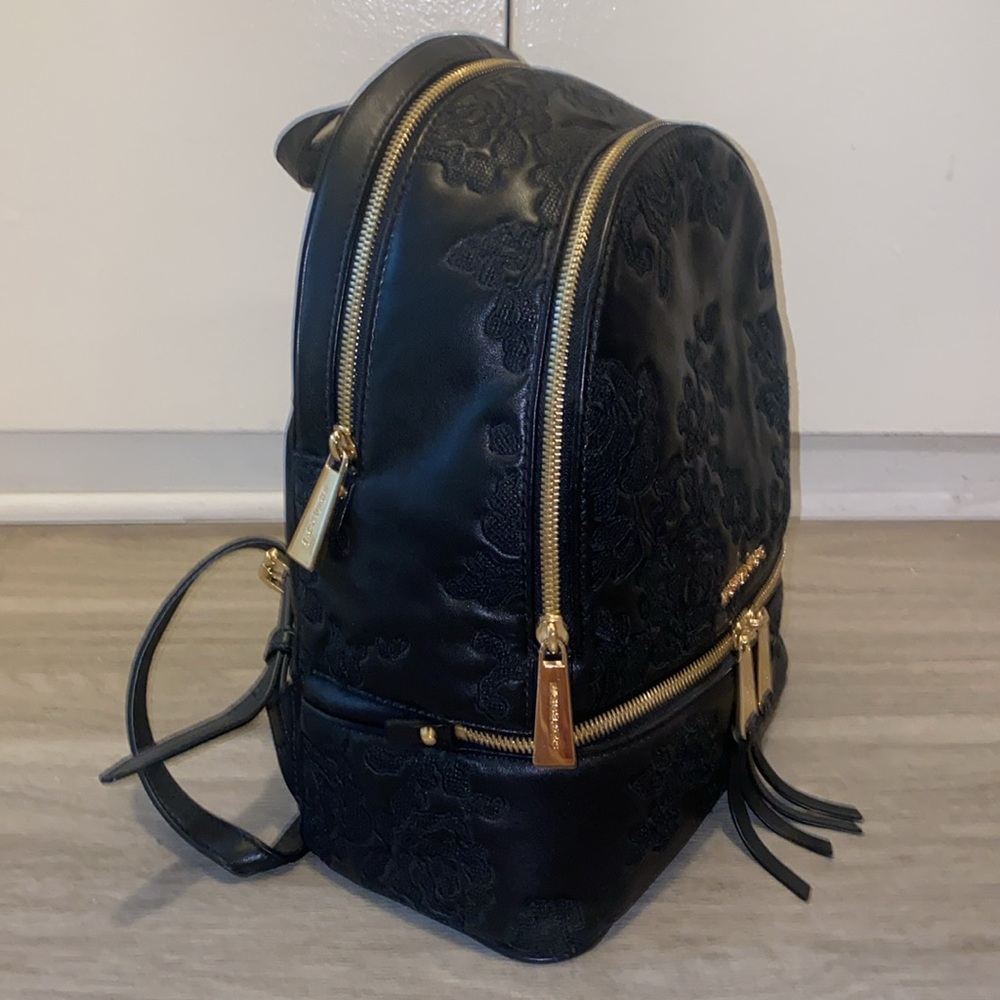 Michael Kors Black Embroidered Rhea Backpack - Picture 5 of 9